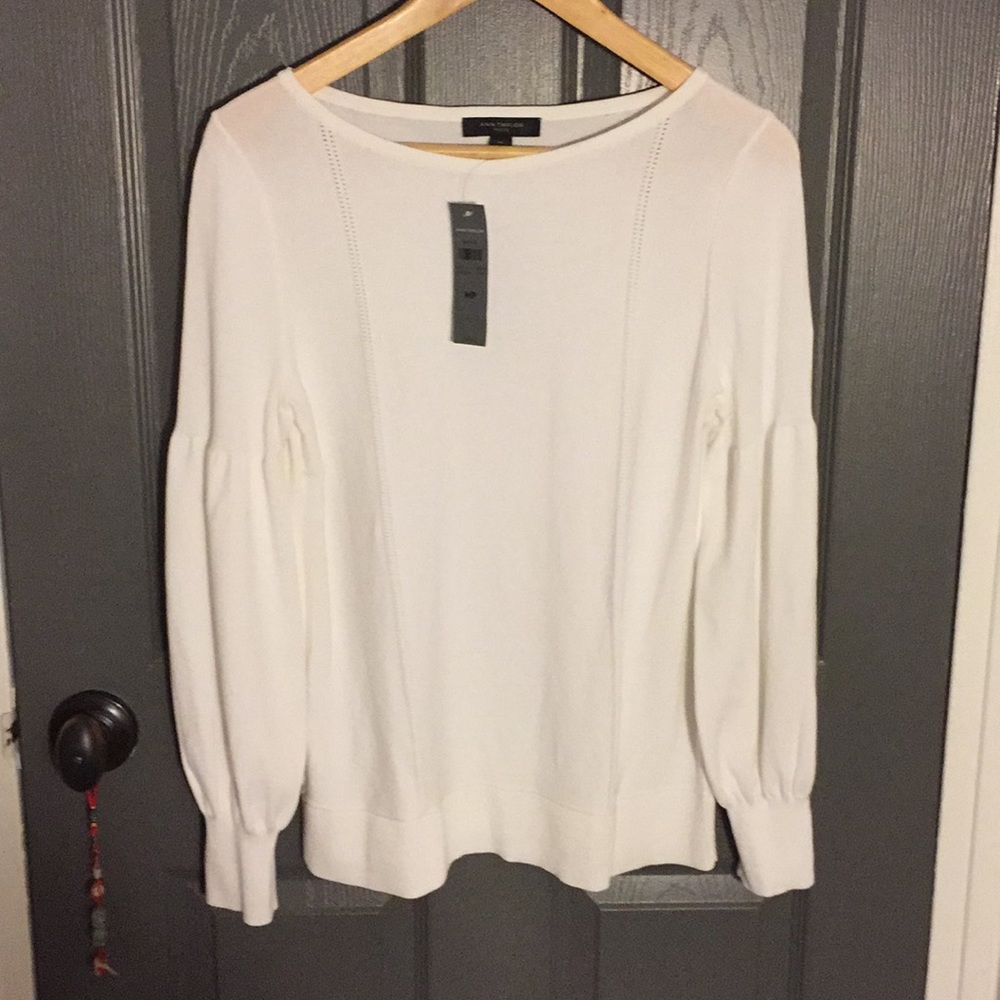 NWT Ann Taylor Perfect White Sweater